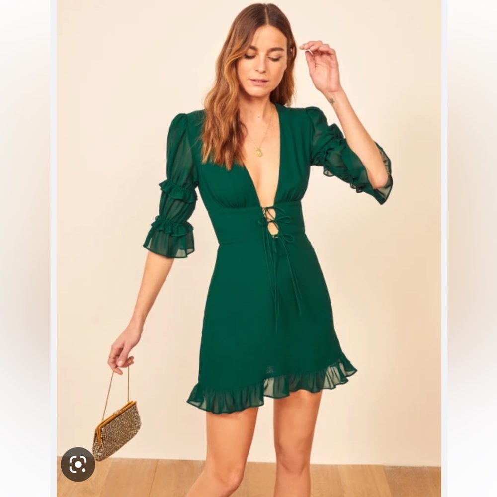 Reformation Laurelai Dress Emerald (6)